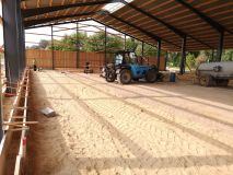 Bau des Bandenfundaments Südseite, Blick nach Westen zur Straße